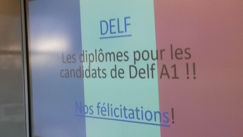 Finalement les diplômes pour les candidats de DELF! 